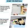 Car Sun Visor Organizer, Leather Pocket Organizer Sunglass Holder For Car Interior Accessories With Multi-Pocket Net Zipper (Beige)