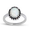 Silver Ring 'Goddess Opal' White Silver (rhodium) - 12x10mm