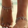 1Pc Antique Silver Flower Small Bell Anklet Ankle Bracelet Foot Chain Jewelry