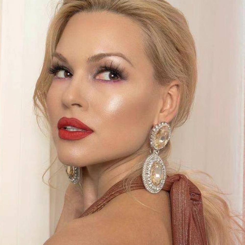 2022 новый тренд, блестящие большие стразы, подвеска в форме капли, женские серьги, модные ювелирные изделия для свадебной вечеринки, аксессуары