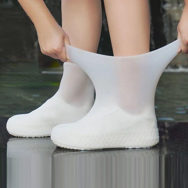 Многоразовые непромокаемые чехлы для обуви, силиконовые уличные непромокаемые ботинки, аксессуары для прогулочной обуви, многоразовые бахилы, 1 пара