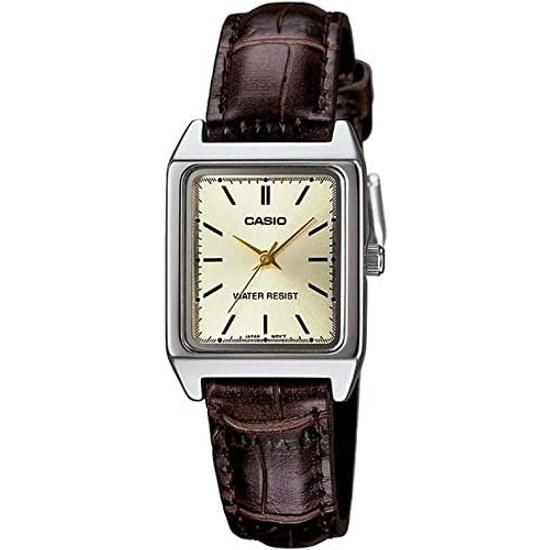 CASIO Стандартные кварцевые женские часы LTP-V007L-9E Шампань Золотисто-Коричневый Overseas Модель