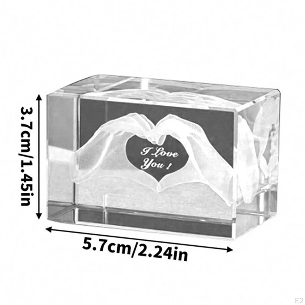 Статуэтка в форме руки в форме сердца на День святого Валентина, украшение стола, стеклянный куб, декоративное произведение искусства, центральный элемент, современный