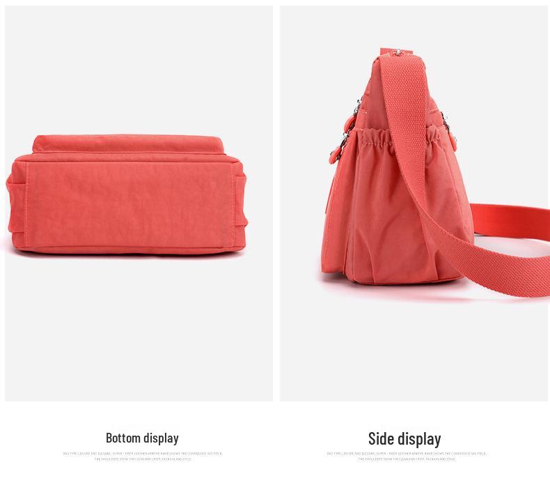 Женская квадратная нейлоновая сумка через плечо - Большая вместимость, однотонная, модный повседневный дизайн