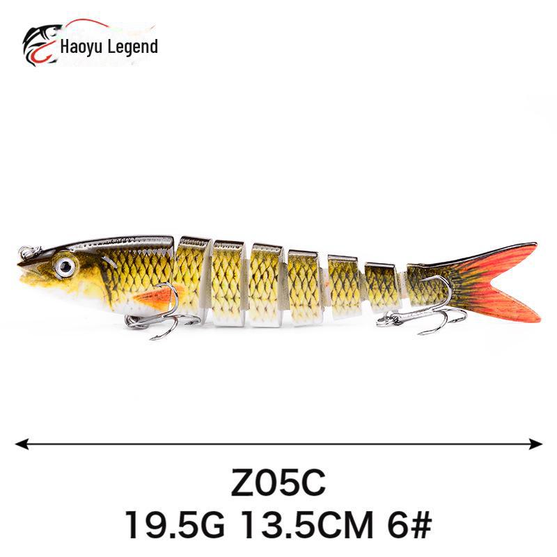 Многосекционная твердая приманка для пресноводной рыбы, 14 см, 8 секций, дальний заброс - популярная распродажа рыболовных снастей.