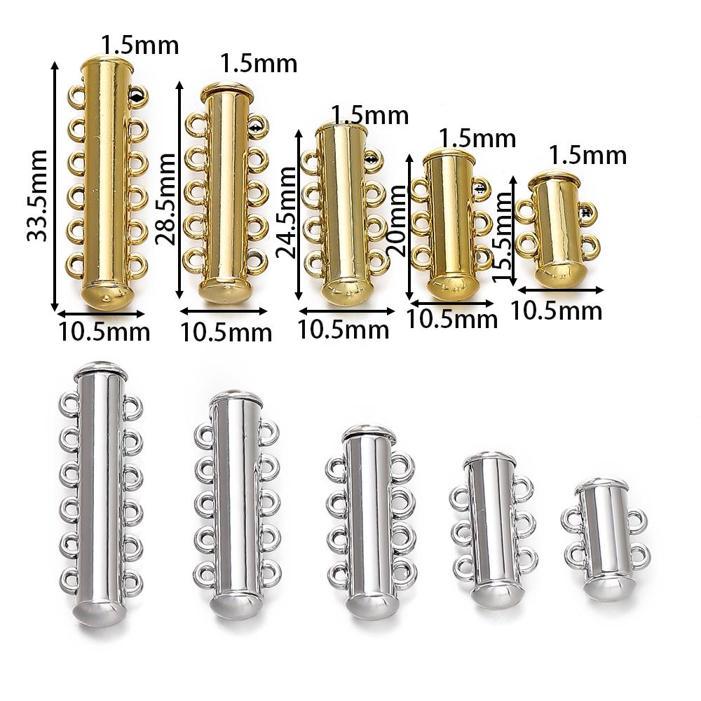 5pcs/lot 2/3/4/5/6 Rows Metal Magnetic Clasps for DIY Connectors Slide Clasps Bracelet Closure Necklace Clasp Jewelry Making
