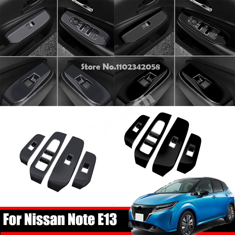 RHD For Nissan Note E13 ABS door armrest window lift button switch cover glass control panle trim accessoires