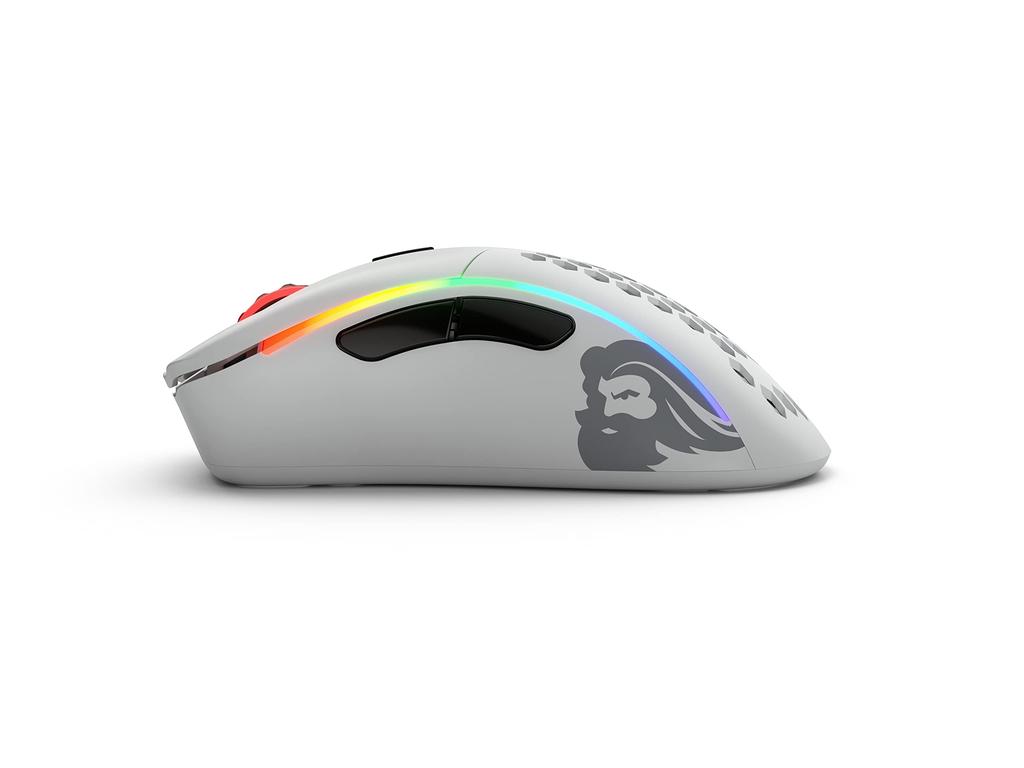 Glorious Model D Wireless Gaming Mouse, White, Ergonomic, RGB, 6 Programmable Buttons, DPI 12, White, Compact, Lightweight, for Gaming (67g)