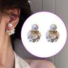 Fashion Vintage Shell Pearl Flower Earrings Sweet Lovely Fairy Ear Stud Delicate Pearl Globular Cluster Florets Earrings Jewelry