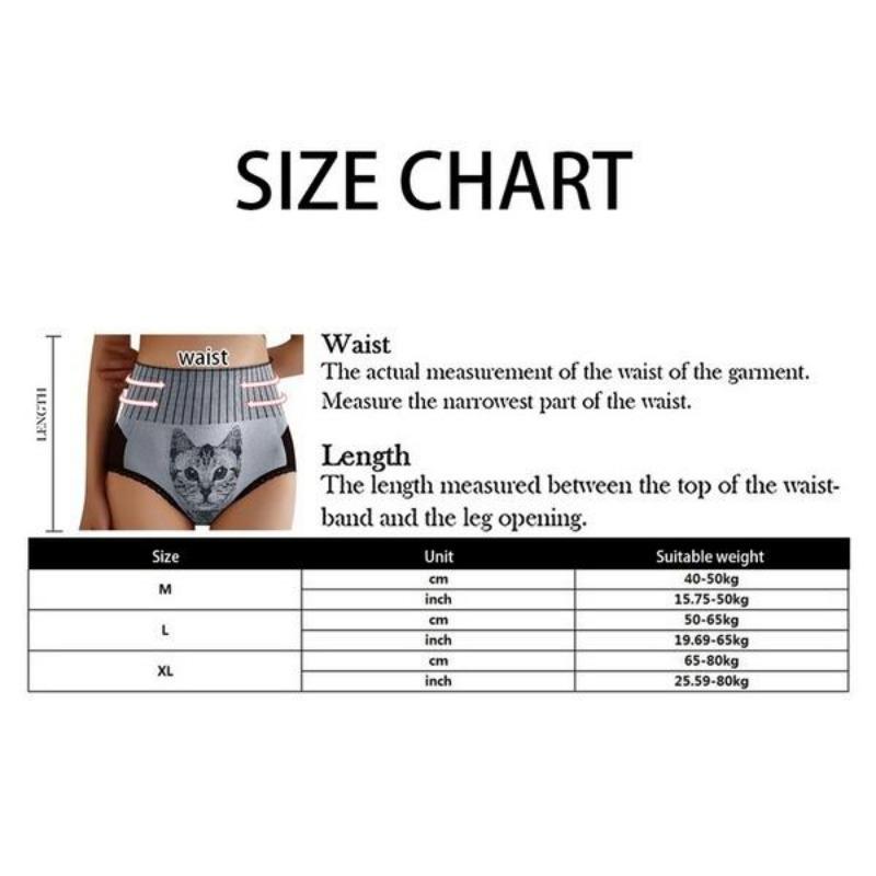 Модные трусики с высокой талией и принтом кота, женские трусики для похудения, нижнее белье для похудения, бесшовные трусы, женские трусы с подтяжкой бедер