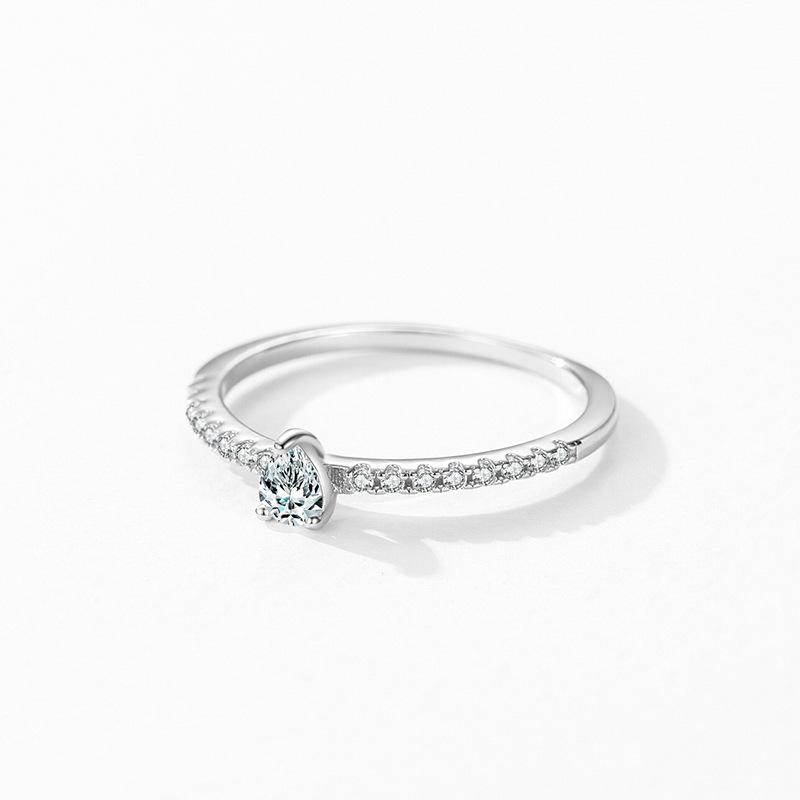 Tancise Classic 925 Sterling Silver Zircon Ring Ladies Jewelry Wedding Promise Party Gift