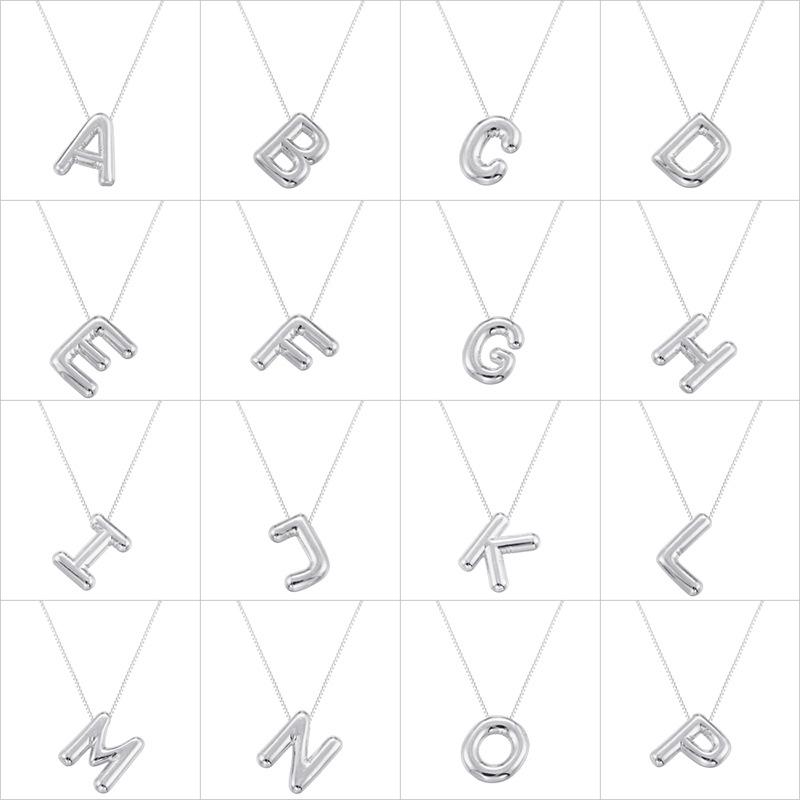 Блестящее ожерелье с буквой-шаром, простая пухлая цепочка на ключицу с 26 английскими буквами Vl517