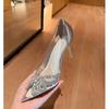 Женские туфли на высоком каблуке 2025 новинка туфли с острым носком с прозрачными кристаллами и стразами в виде бабочек, туфли для французских знаменитостей, свадебные туфли
