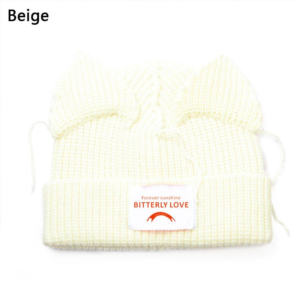 Модная шапка с кошачьими ушками, шерстяная шапка-пиглет, вязаная вязаная шапка, теплая шапка