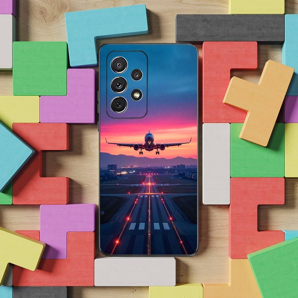 Авиация Арт Самолет Телефон Для Samsung S25,S10,S20,S10,S21,S9,S24,S23,Ultra,FE,Plus,Lite,Мягкий Силикон Черный Чехол