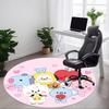 1 шт. Круглый коврик BT21 для офиса, Нескользящий, Мягкий и прочный офисный коврик для декора интерьера, Идеально подходит для офиса, Красивое украшение