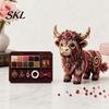 Artistic Home Decor Craft Highland Cow Bead Kit, Mythical DIY Tiny Complete Crafting Set 3D Beaded Animal, Art Project for Adults Teens Handmade Gift
