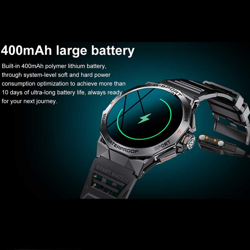 AMOLED Смарт-часы Мужские Спорт на открытом воздухе Фитнес K62 400 мАч Голосовой помощник Циферблат Звонок по Bluetooth Музыка Пульс Смарт-часы