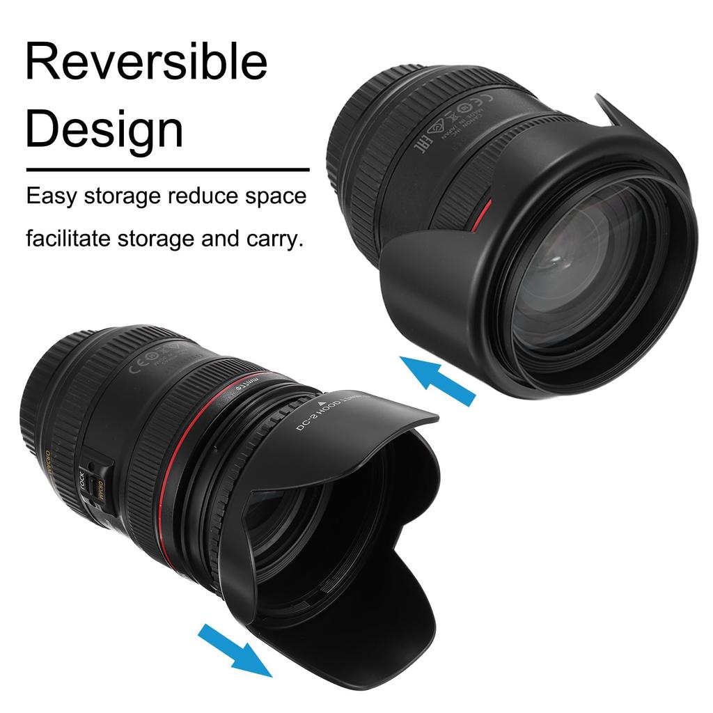 PATIKIL 77mm Camera Lens Hood with Cleaning Cloth Reversible Flower Lens Hood Protector Blocks Excess Sunlight To Reduce Lens Flare and Glare To