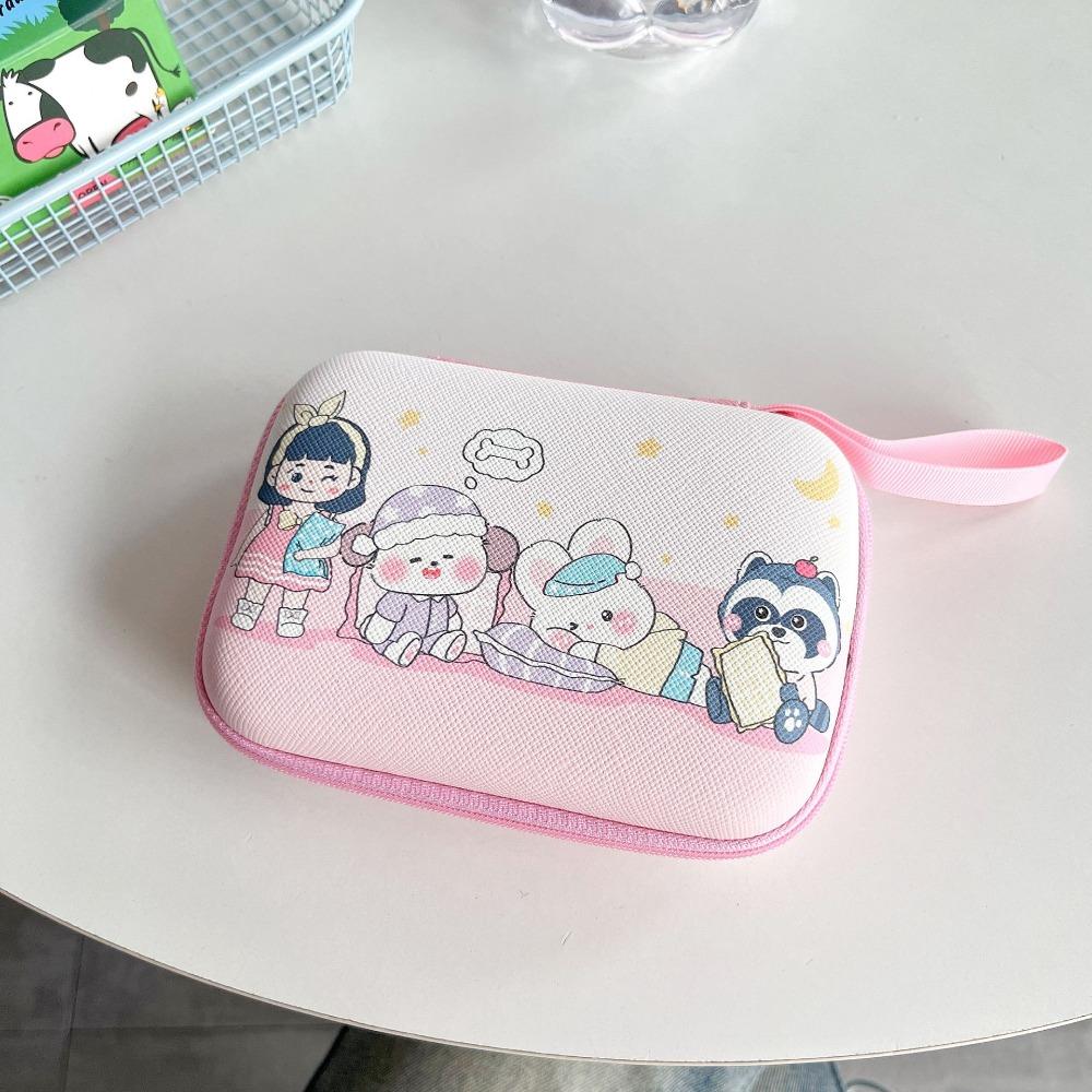 PU коробка для хранения кабеля данных прямоугольный чехол для хранения наушников для путешествий