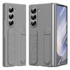 Чехол для Samsung Galaxy Z Fold6 5G с подставкой и ремешком на запястье, ПК-накладка для телефона с пленкой из закаленного стекла