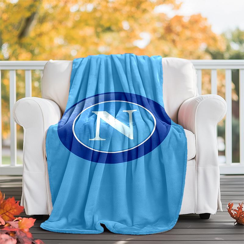 NAPOLI LOGO printed blanket—lightweight,soft,warm;versatile blanket all seasons—perfect as &air-conditioning throw,nap blanket