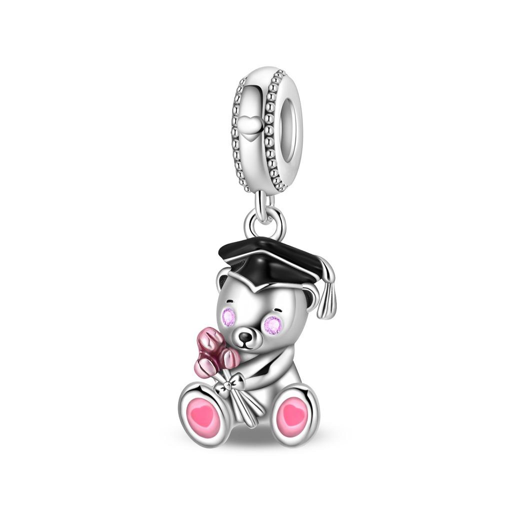 925 Silver Charms DIY Bracelet Beads Travel Camera Mailbox Heart Flower Graduation Gift for Women Fine Jewelry