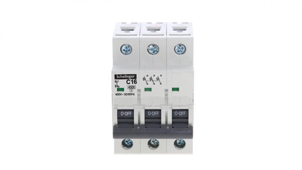 Wyłącznik Nadprądowy 3P C 16A 4,5Ka Ac Schelinger A02-G7-3P-C16