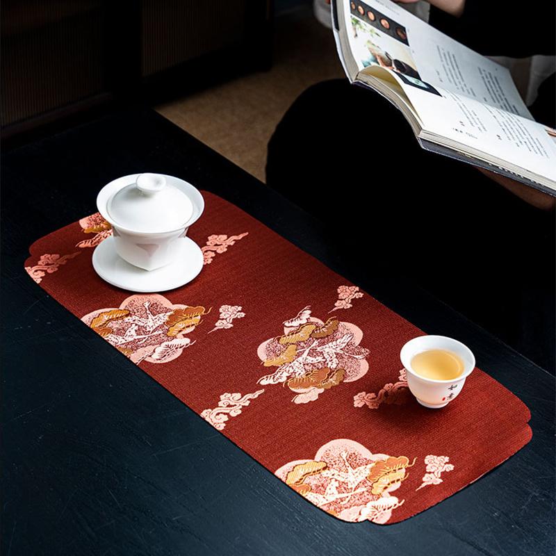 Zen Tea Tablecloth Tea Table Flag Waterproof Table Mat Japanese Small Tea Seats Accessories Teacup Mat Tea Ceremony Utensils