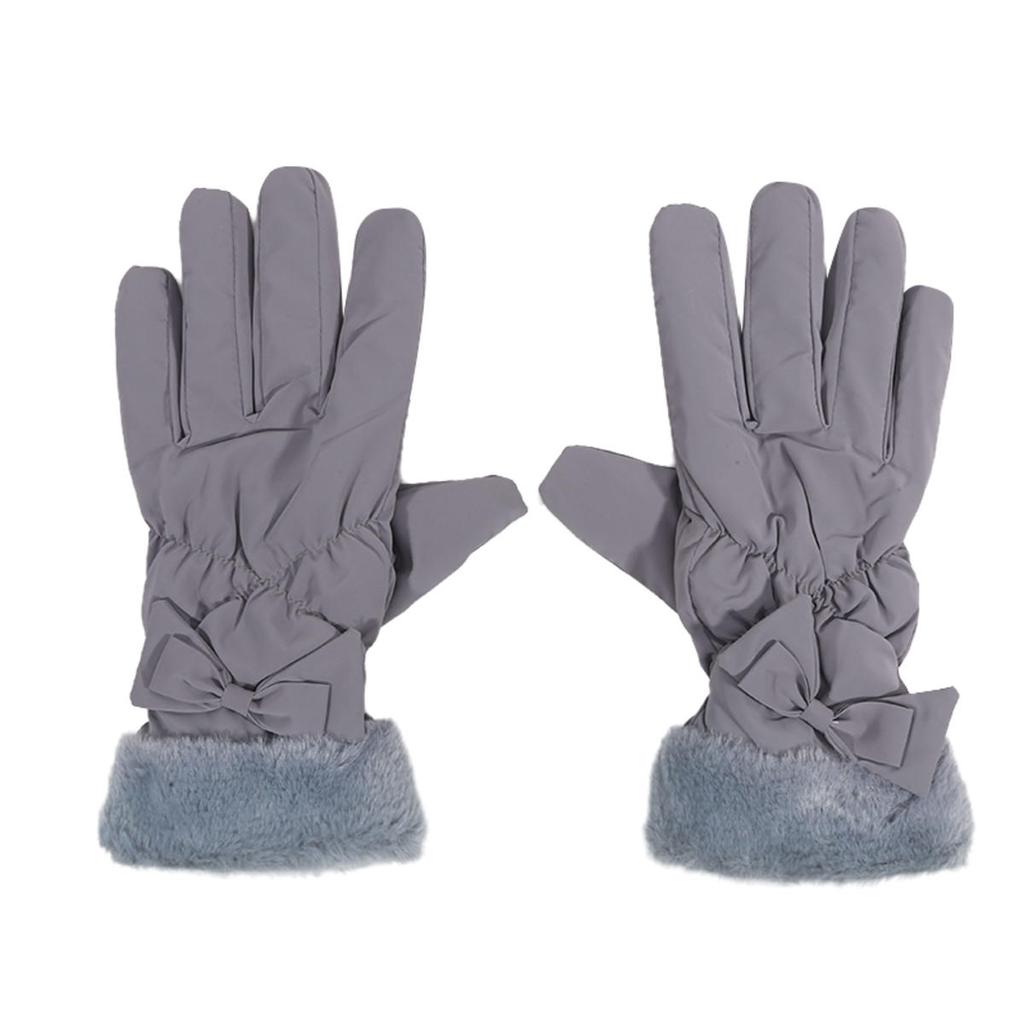 Женские лыжные перчатки Зимние флисовые Утепленные Теплые Плюшевые Полиэстеровые Водонепроницаемые Перчатки с сенсорным экраном для Катания на открытом воздухе Альпинизма