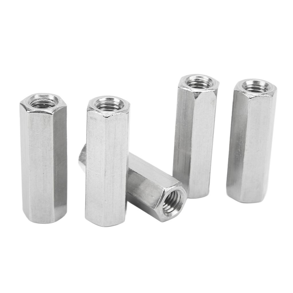 5 Pcs Hex Coupling Nut M12x1.75 L60mm 304 Stainless Steel Hex Coupling Nuts Threaded Rod Connector