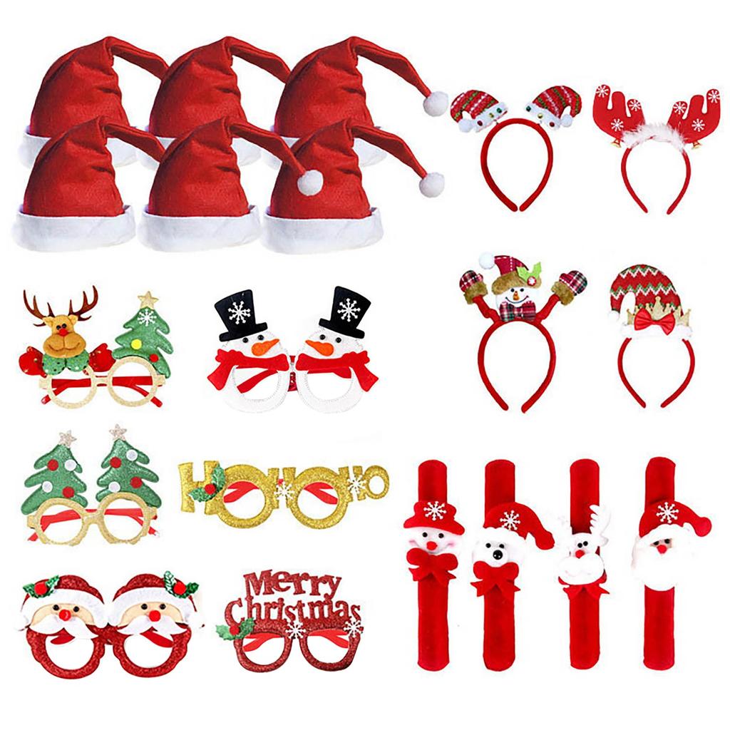 Рождественские украшения набор очков праздник взрослые дети рождественский подарок шляпа голова пряжка обруч кольцо Пэт