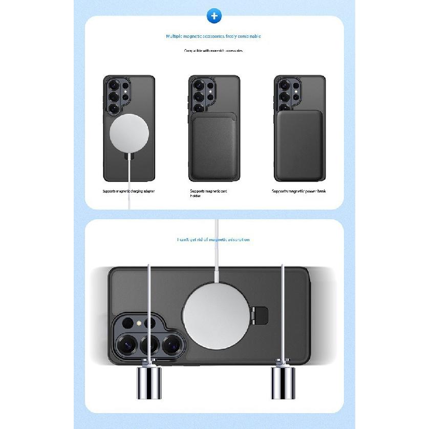 Magnetic stand phone case suitable for Samsung S26Ultra, anti-drop protective cover with matte skin feel, S25Fe soft case