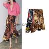 Летняя Новинка Женская Одежда Французский Хлопок Смесовый Средняя Посадка Принт Асимметричная Юбка 3042137 3042857