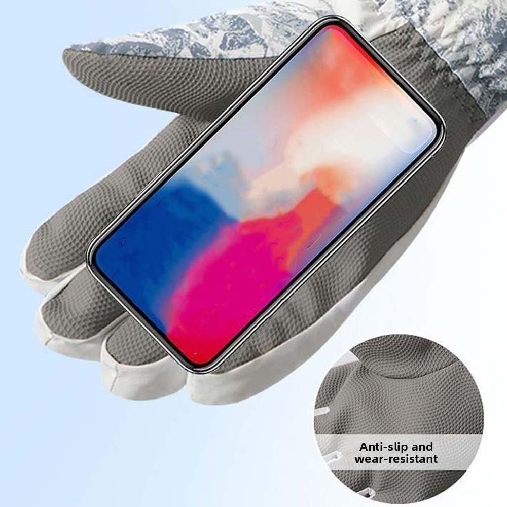 Fleece Lined Ski Mittens Windproof Touchscreen Handwear Winter Fingerwear Tie Dye Gloves Skiing
