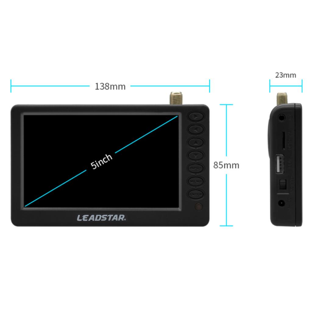 LEADSTAR D5 ATSC Цифровой ТВ-плеер с 5-дюймовым экраном Портативный карманный телевизор Автомобильный телевизор Мультимедиа