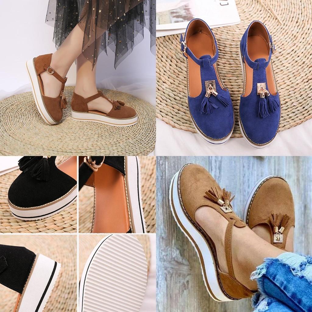 Comfortable Women Tassel Round Toe Shoes Casual Flats With Breathable Material