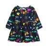 Spring and Autumn Girls' Korean Edition Dress with Floral Long Sleeve Dress for Baby Girls, Cotton Printed Children's Dress for Girls