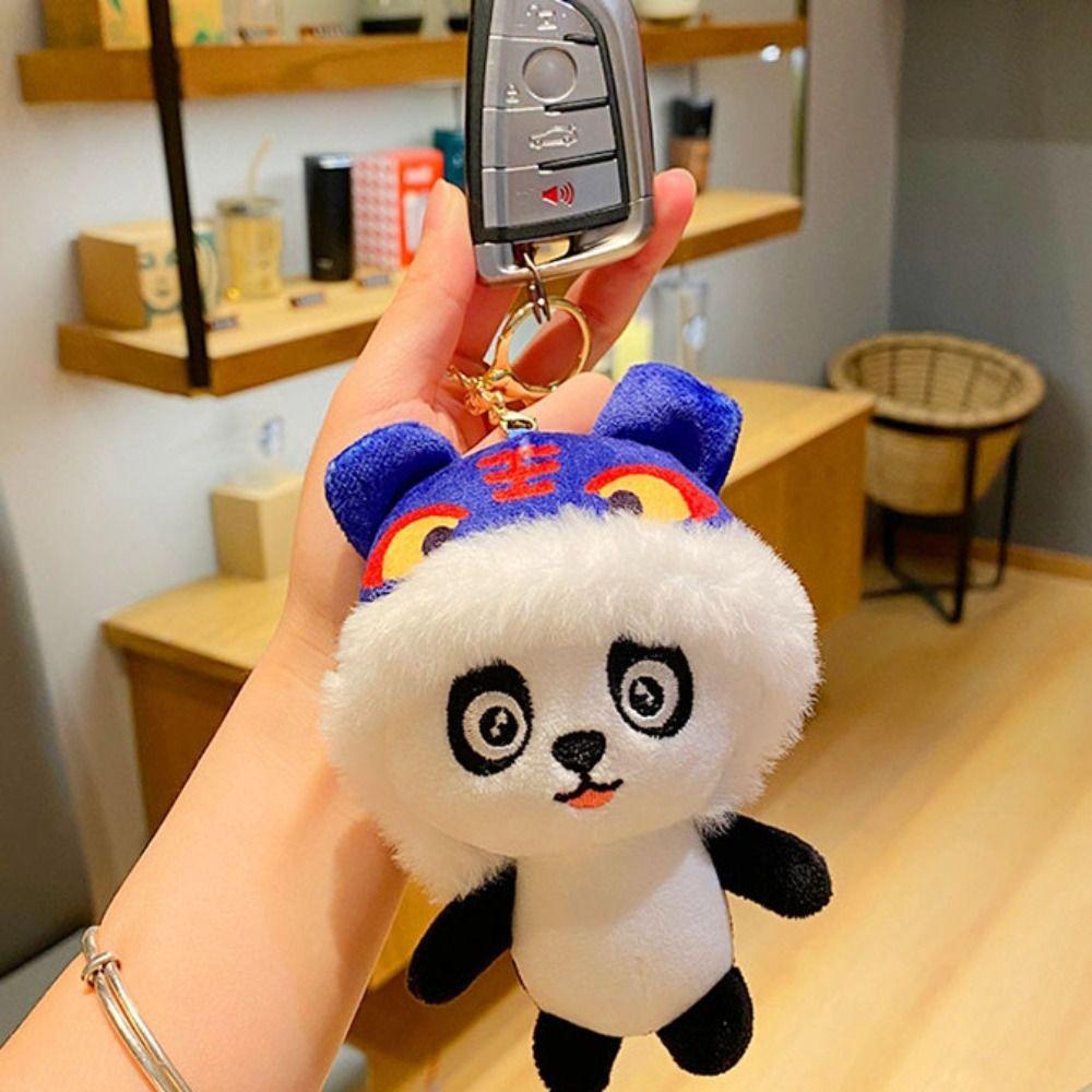 Cartoon Panda Doll Keyring Animal Bag Pendant Creative Panda Plush KeyChain  Couple