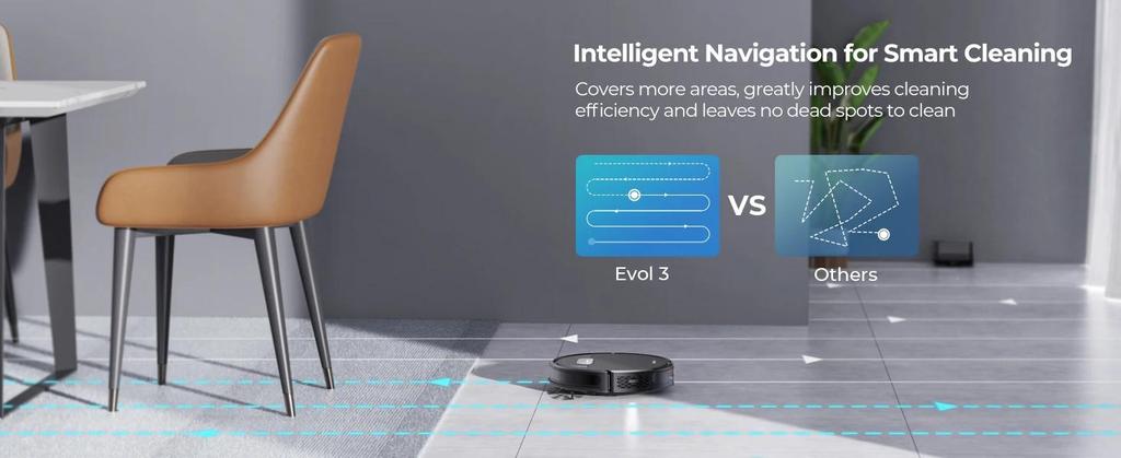 New Laresar Evol 3 Robot Vacuum Cleaner, 4500Pa Strong Suction, Smart Robotic Sweeper with Automatic Carpet Boost