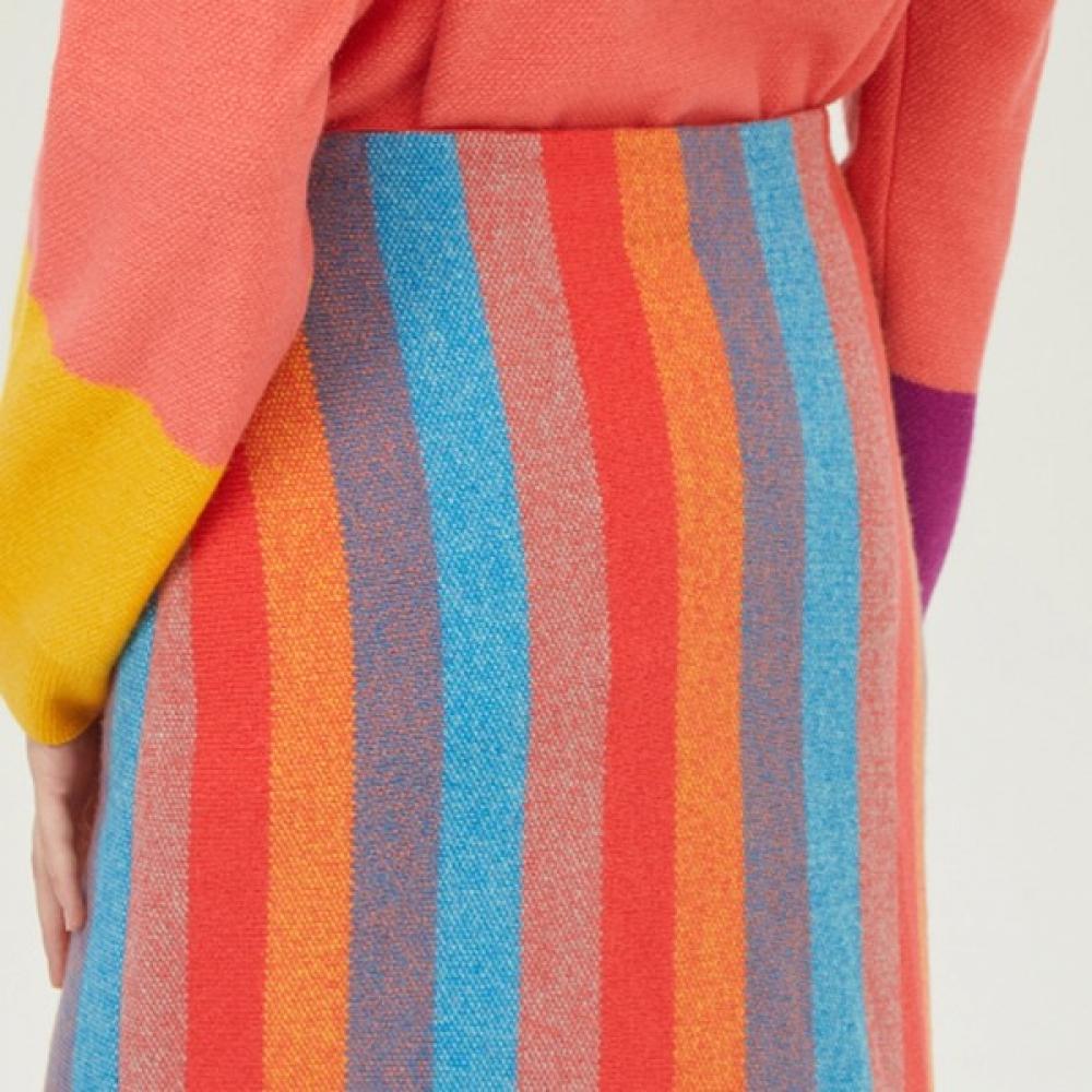  Benetton Benetton Многоцветная полосатая трикотажная юбка Bask04311 Hp