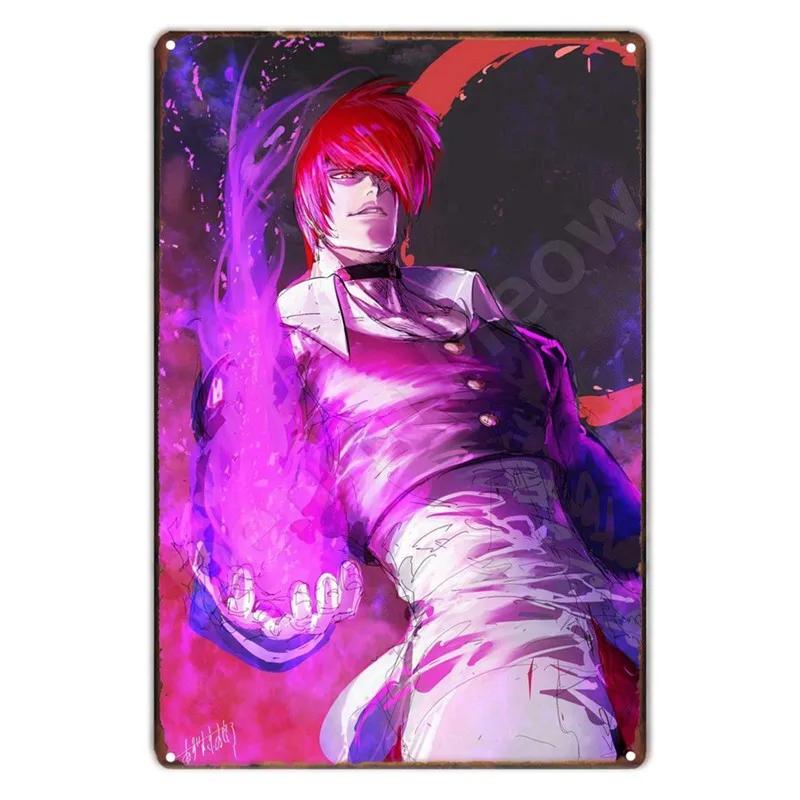 Аниме The King Of Fighters Винтажная Металлическая Табличка, Постер Настенного Искусства, Файтинги, Ретро Табличка для Бара, Клуба, Мужской Пещеры, Домашний Декор Стен