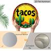 2D Flat, 1pc Round Tacos Cactus Aluminum Hanging Sign, Vintage Mexican Fiesta Desert Mountain Design, Retro Colorful Metal Wall Decor, Perfect for