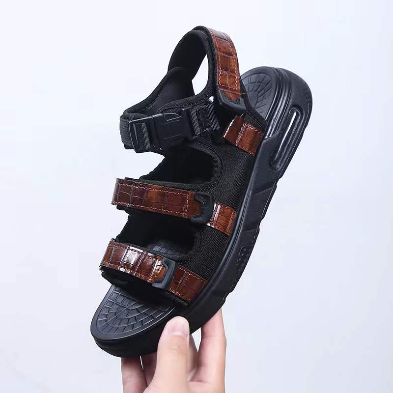 Sandals Men's 2025 Summer New Fashion Trend Beach Shoes Outdoor Massage Soft-soled Casual Cool Slippers