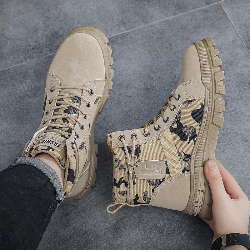 Мужские высокие ботинки на плоской подошве, легкие походные ботинки для улицы, черные походные ботинки, кроссовки для бега, тенниса, ходьбы, мотоциклетные