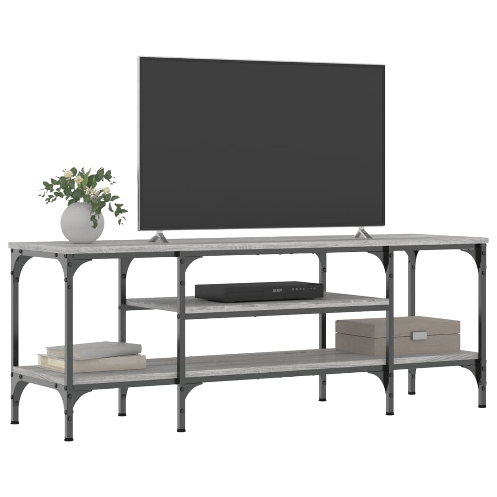 TV Cabinet Gray Sonoma 121 x 35 x 45 cm Particleboard & Iron