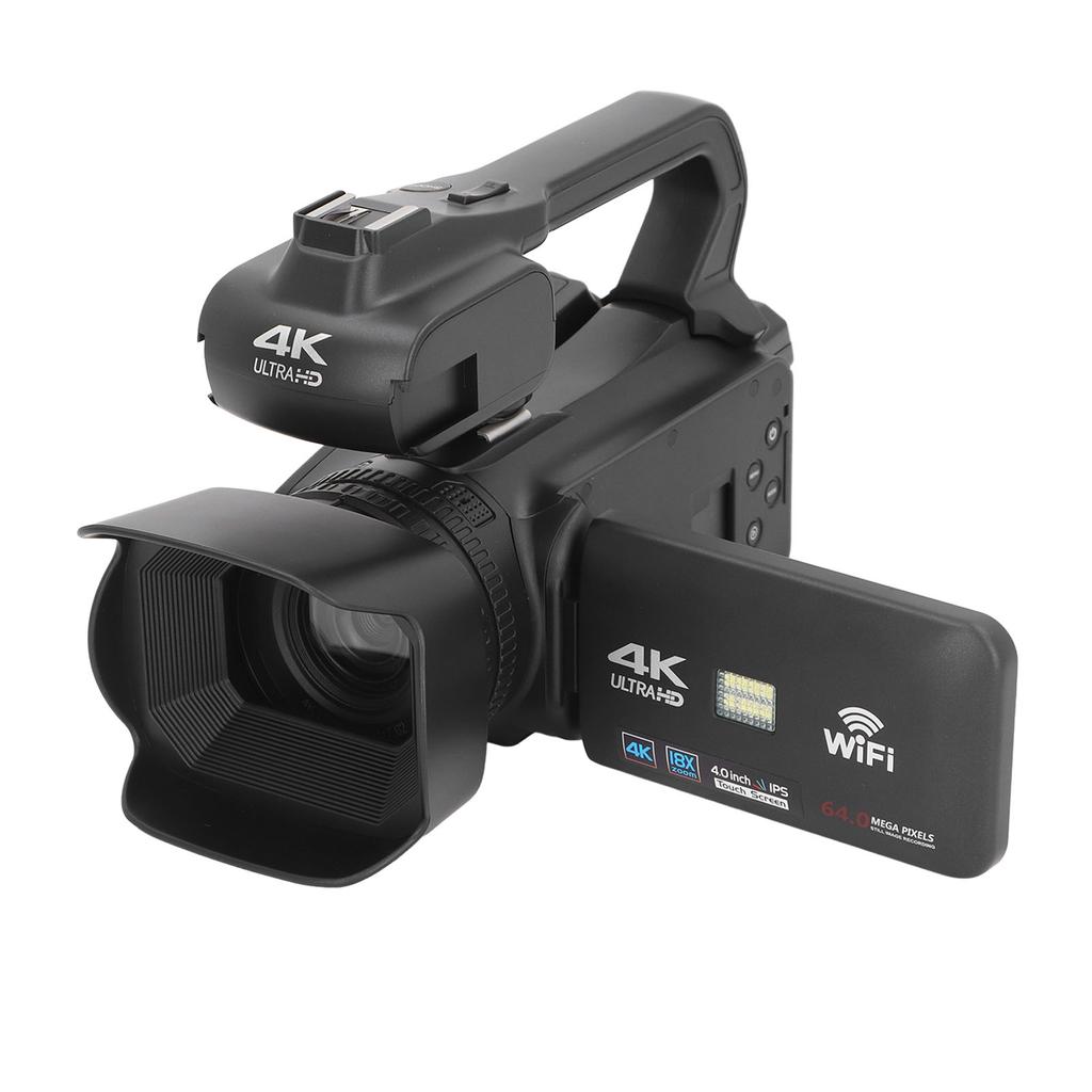 Видеокамера 4K 64MP 18x цифровой зум 4-дюймовый сенсорный экран Vlog Camera Lossless Output с пультом дистанционного управления