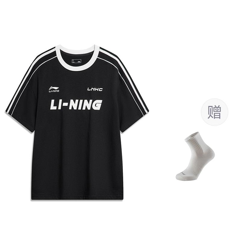 Спортивная модная коллекция Li Ning Футболка Унисекс Черный AHSU657-2