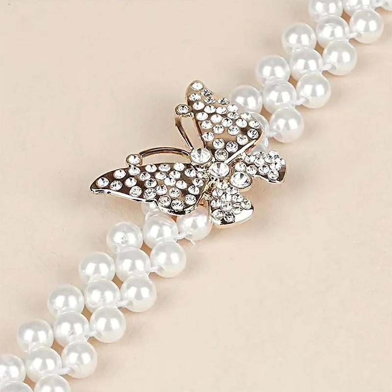 2 шт. эластичные современные ремни для штор, практичные бабочки, оригинальная пряжка для штор, не требующая перфорации, жемчуг