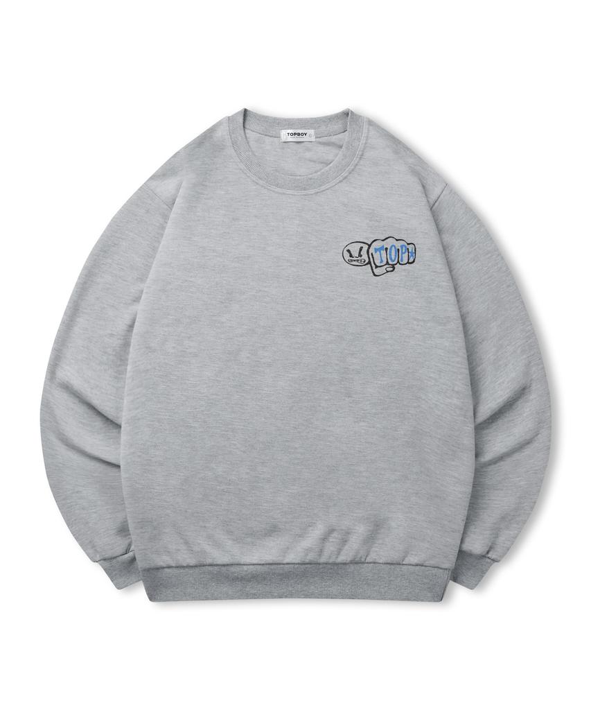 TOPBOY [Non-Fleece Or Fleece] Blowfist Printed Sweatshirt (Type A)